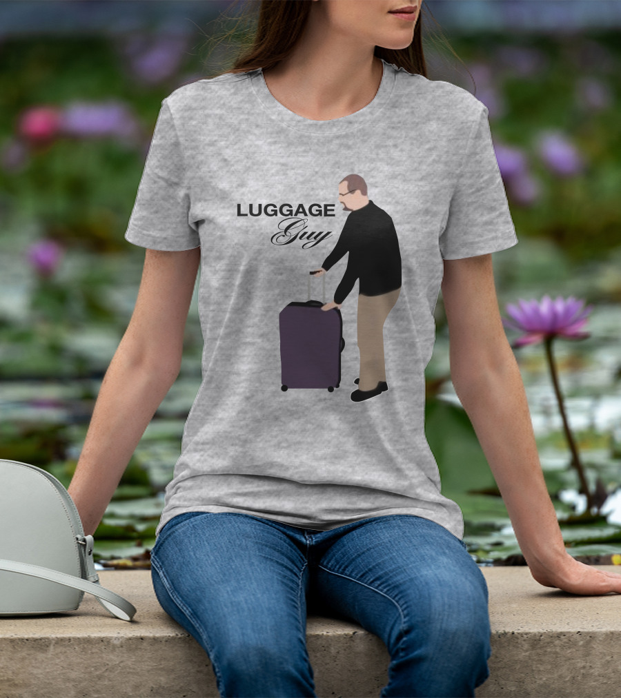 Luggage Guy Barstool Icon With Rolling Suitcase T-Shirt