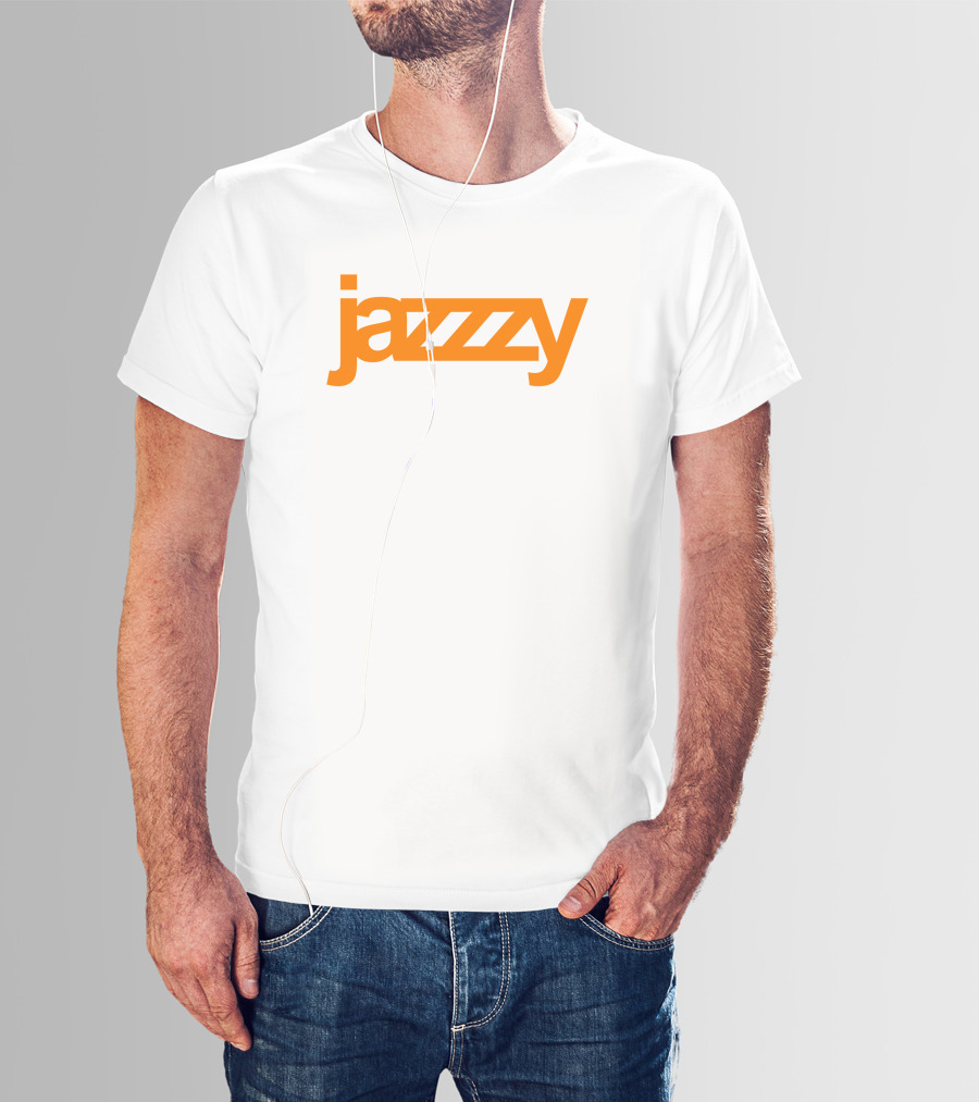 Tisakorean Jazzzy Bold Orange Text T-Shirt