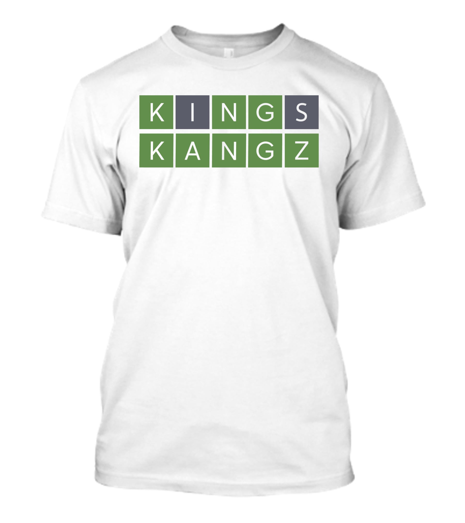 Kangz Kings Word Puzzle Green Blocks T-Shirt