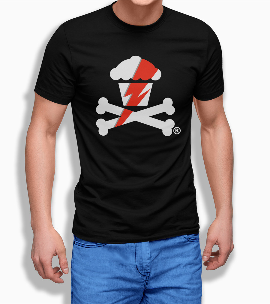 James Gunn Cupcake Crossbones Logo With Lightning Bolt T-Shirt