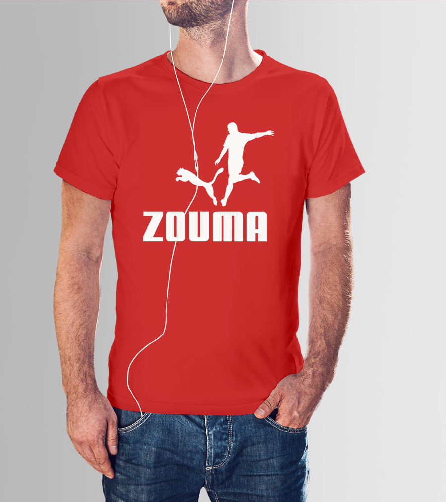 Zouma Player Silhouette With Cat Jumping T-Shirt