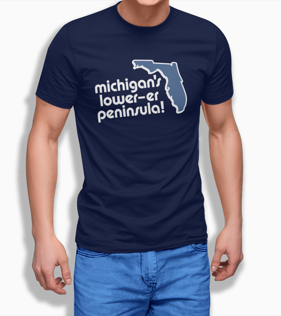 Michigan's Lower-Er Peninsula Mitten State Merch Map T-Shirt