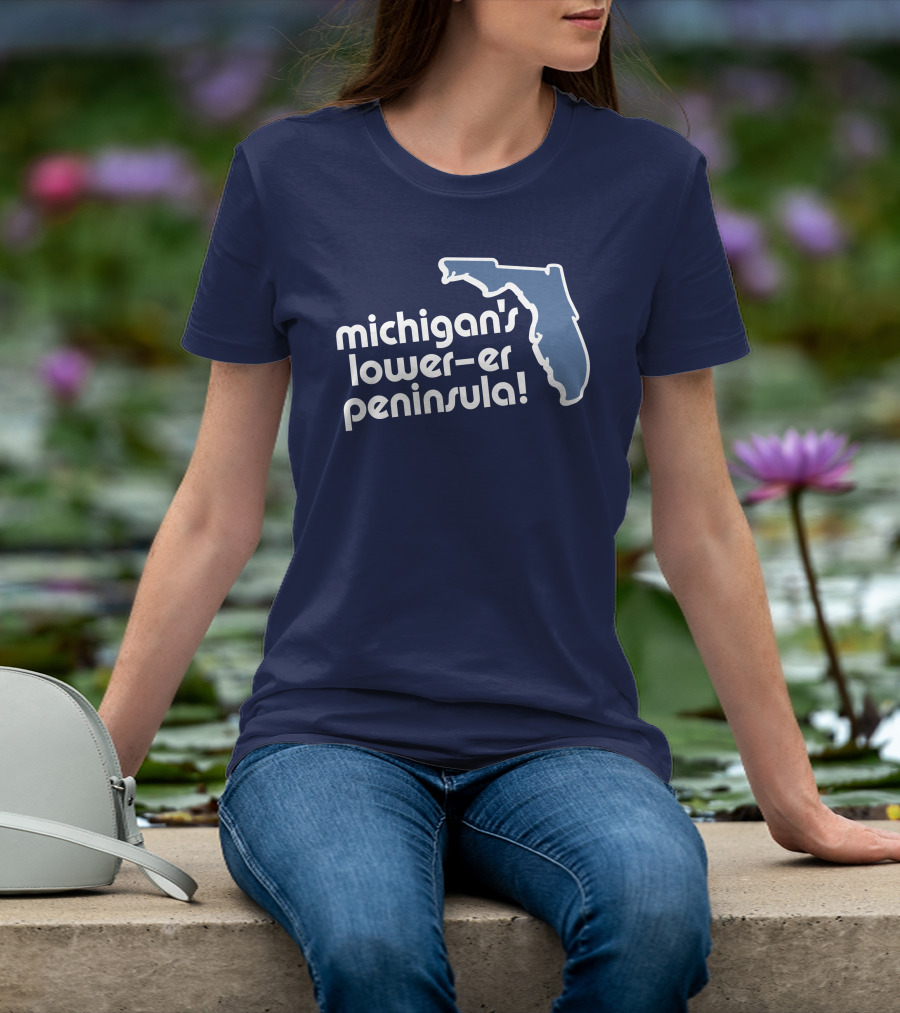 Michigan's Lower-Er Peninsula Mitten State Merch Map T-Shirt