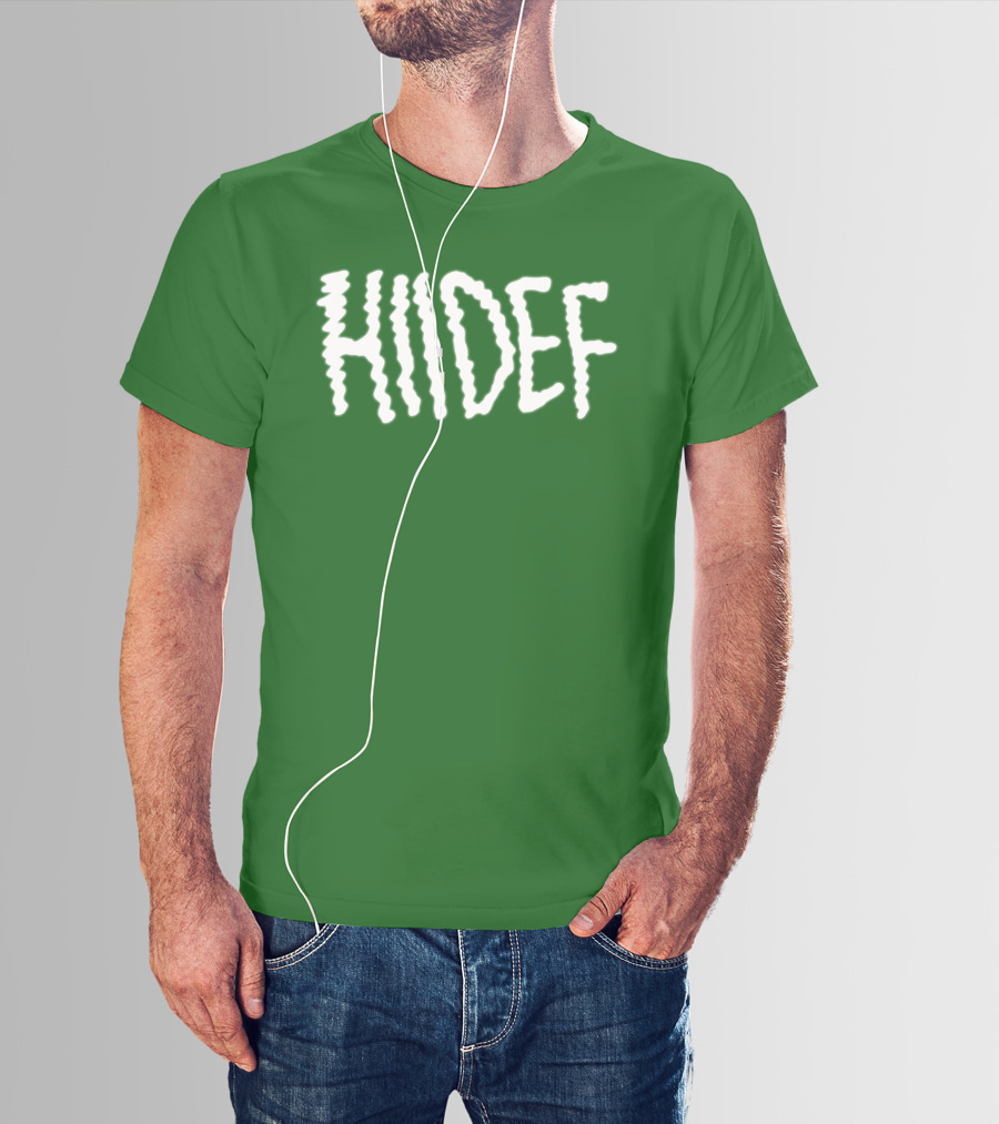 Hdi Hiidef White Text On Green Background T-Shirt