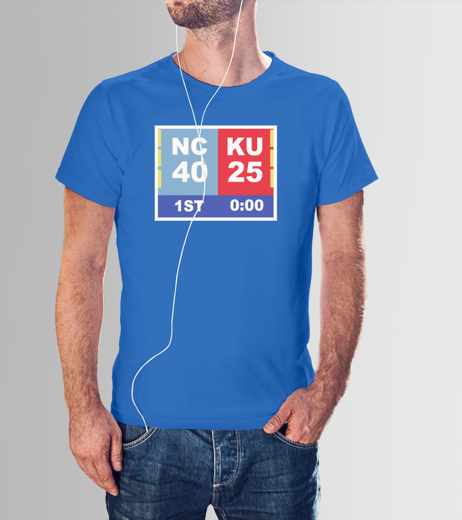 NC 40 KU 25 Scoreboard 1st Half 0:00 Classic Ks Comeback T-Shirt