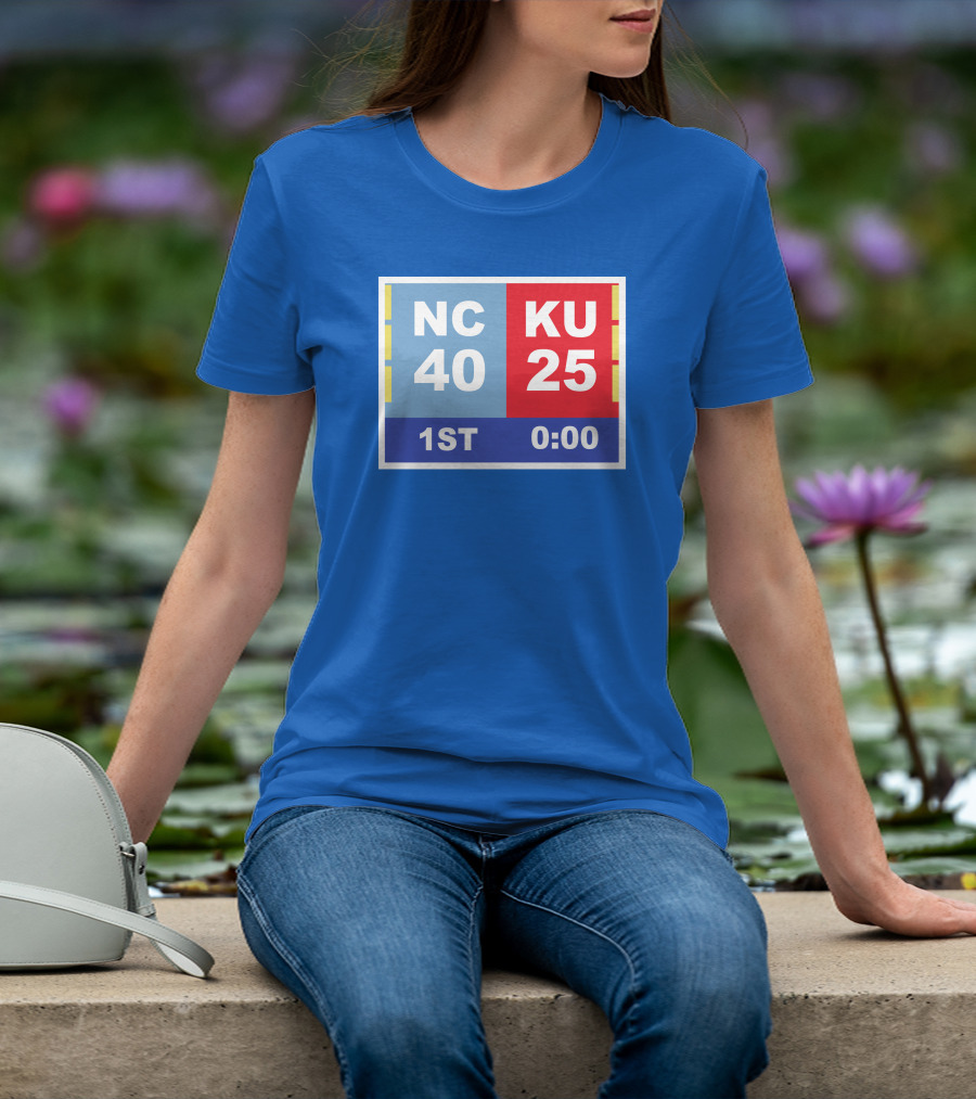 NC 40 KU 25 Scoreboard 1st Half 0:00 Classic Ks Comeback T-Shirt