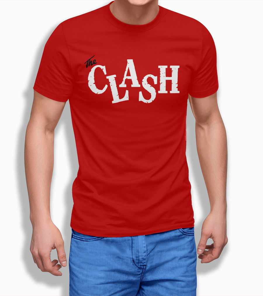 The Clash Band Logo White Text T-Shirt