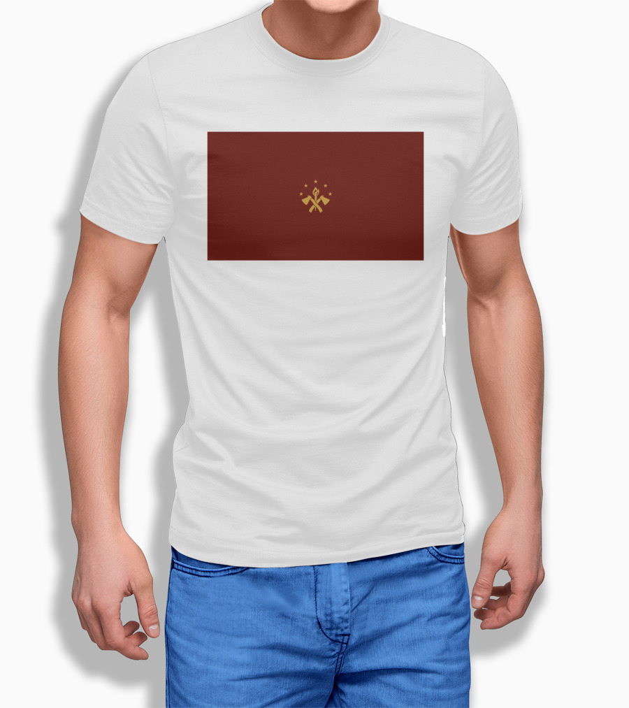 FBA Maroon Flag with Golden Hammer and Star Emblem T-Shirt