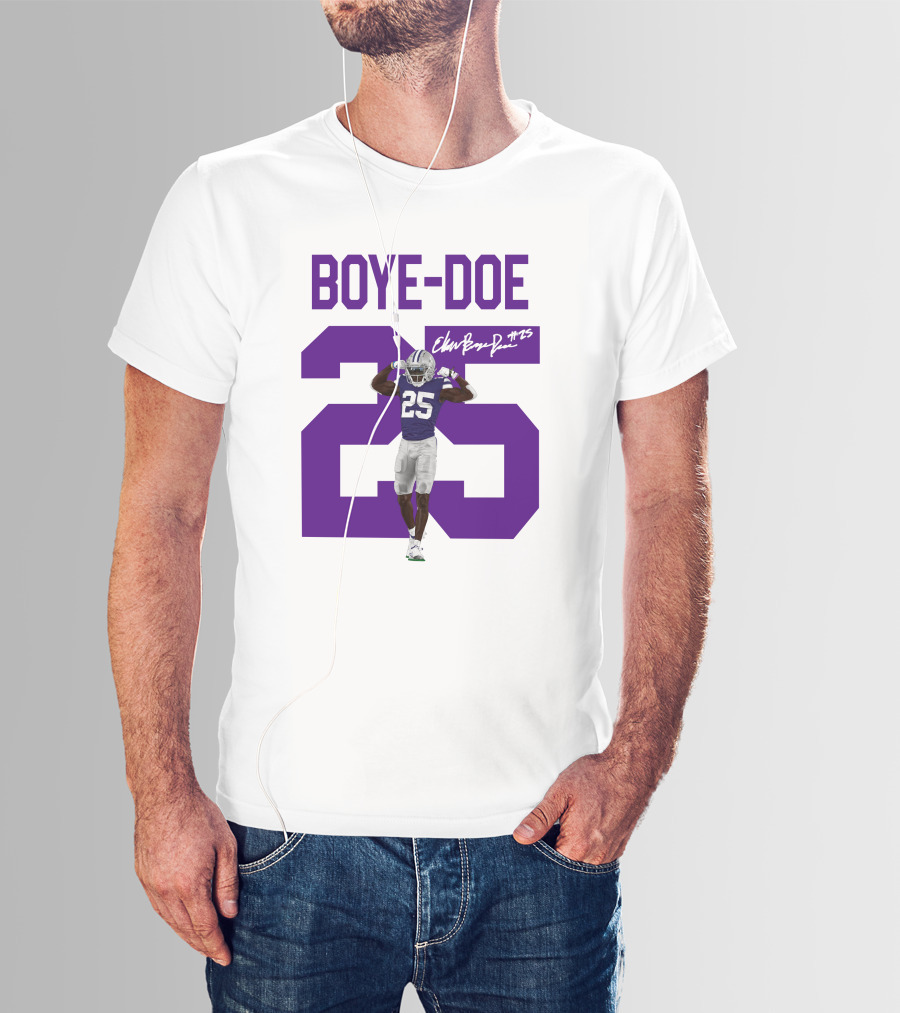 Boye-Doe 25 Signature And Purple Athlete T-Shirt