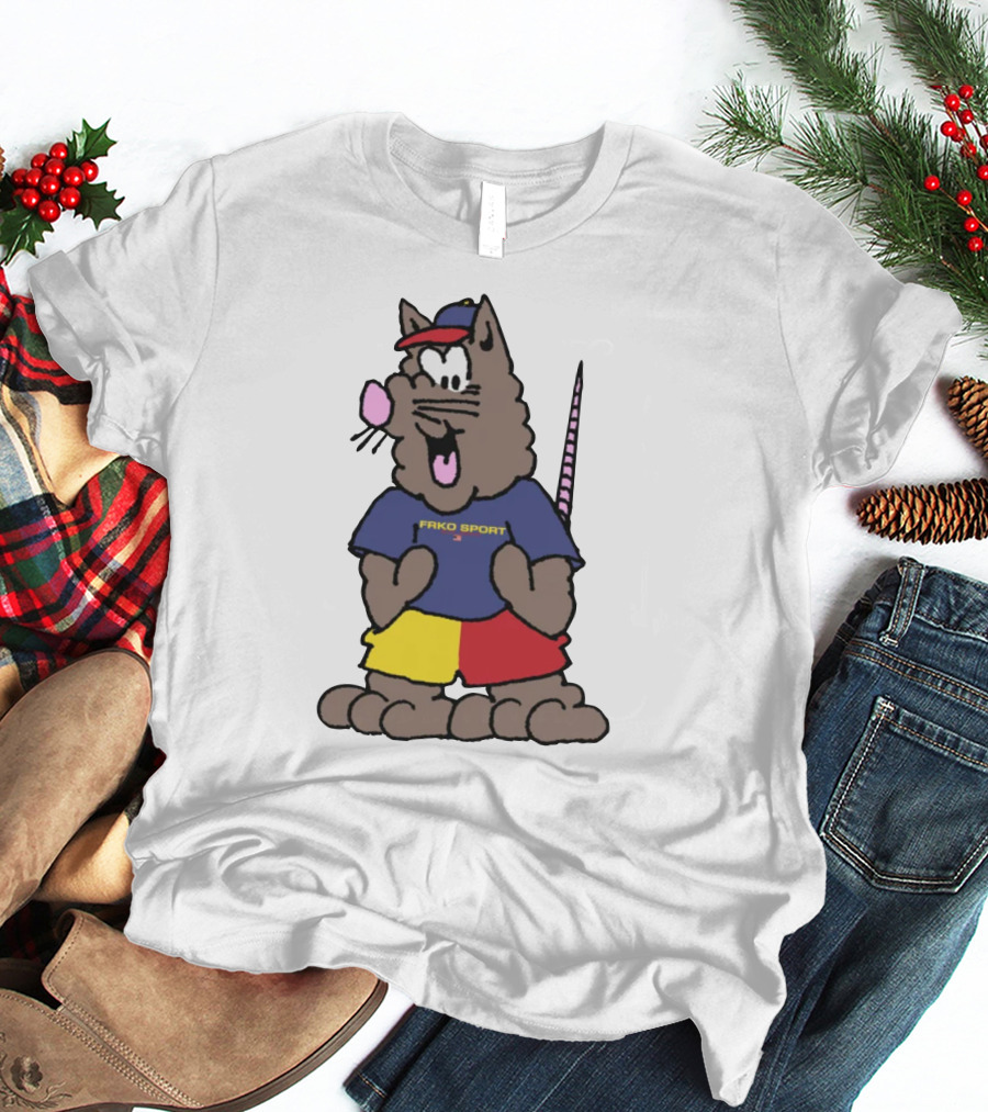 FRKO Sport Rat Cartoon Character In Colorful T-Shirt