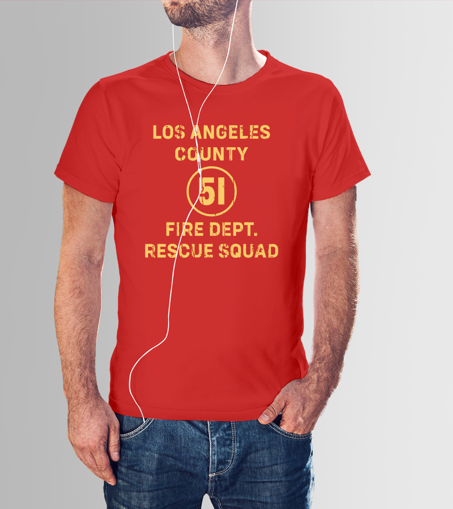 Los Angeles County 51 Fire Dept Rescue Squad T-Shirt