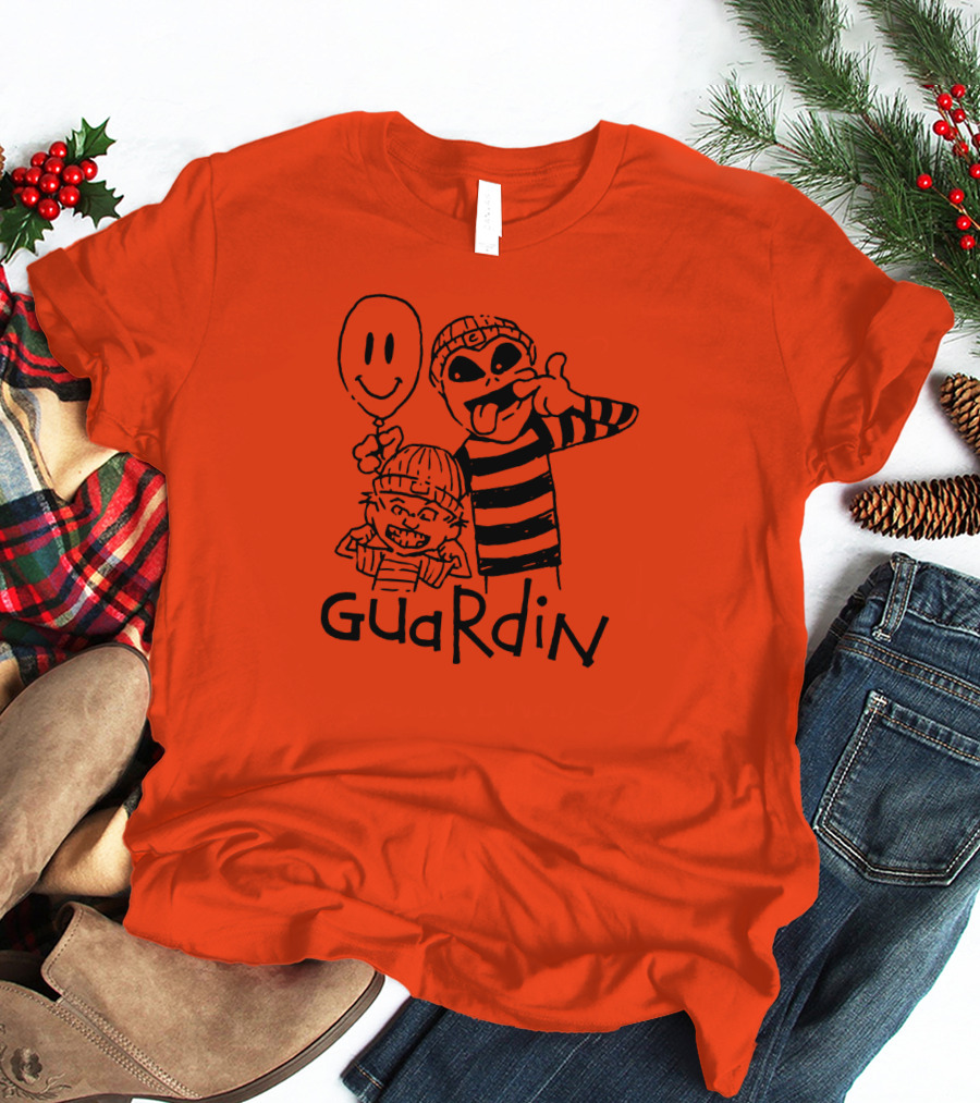 Calvin And Hobbs Guardin Graffiti Style Mischief Balloon T-Shirt