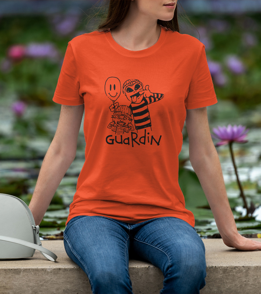 Calvin And Hobbs Guardin Graffiti Style Mischief Balloon T-Shirt