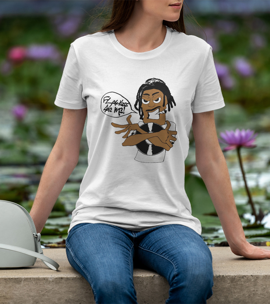 Flawless Like Me Vinyl Graphic Character With Crossed Arms And Vinyl Record T-Shirt