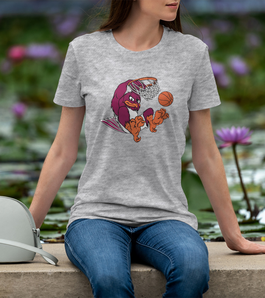 Clark Ruhland Hokiebird Basketball Dunk T-Shirt