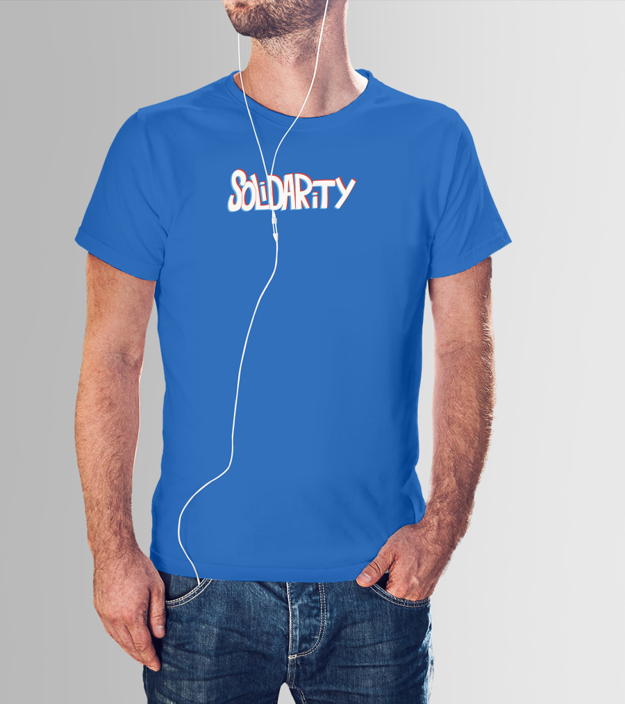 Solidaritycouk Solidarity Dyed Blue Text T-Shirt