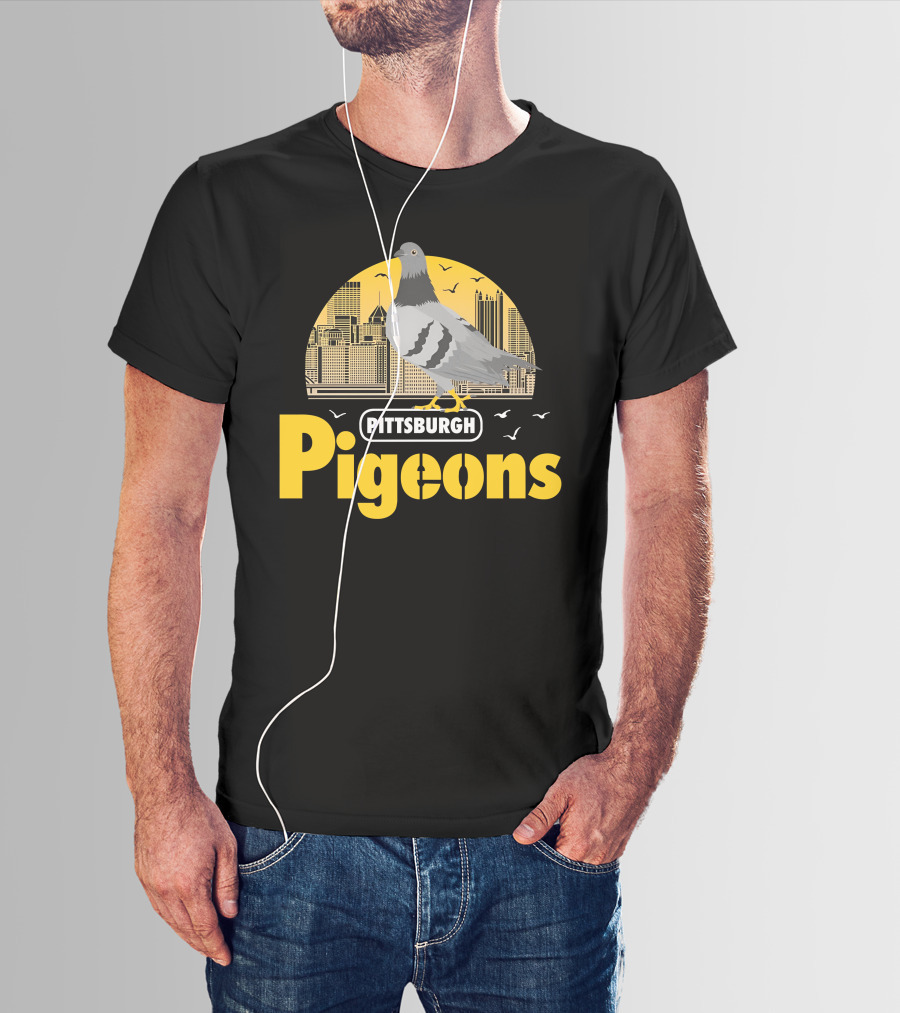 Pittsburgh Clothing Company Pigeons Skyline Bird T-Shirt