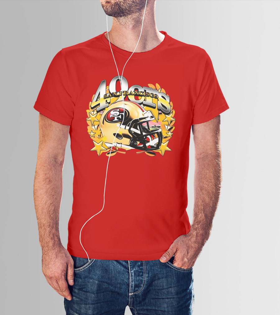 49Ers San Francisco Football Helmet Stars T-Shirt