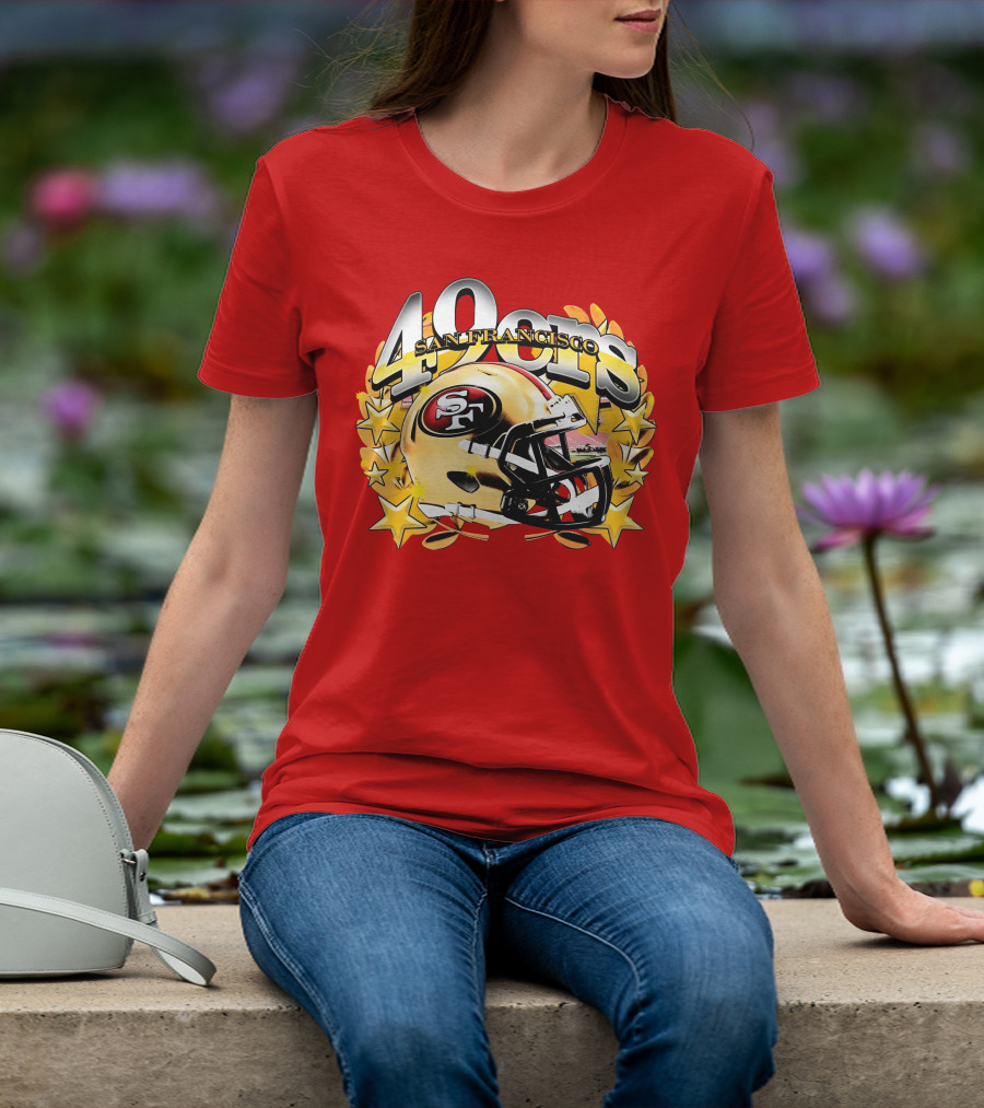 49Ers San Francisco Football Helmet Stars T-Shirt