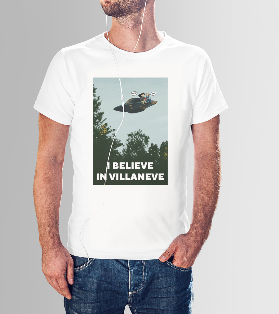 I Believe In Villaneve Trees UFO Scully Mulder Speech Bubbles T-Shirt