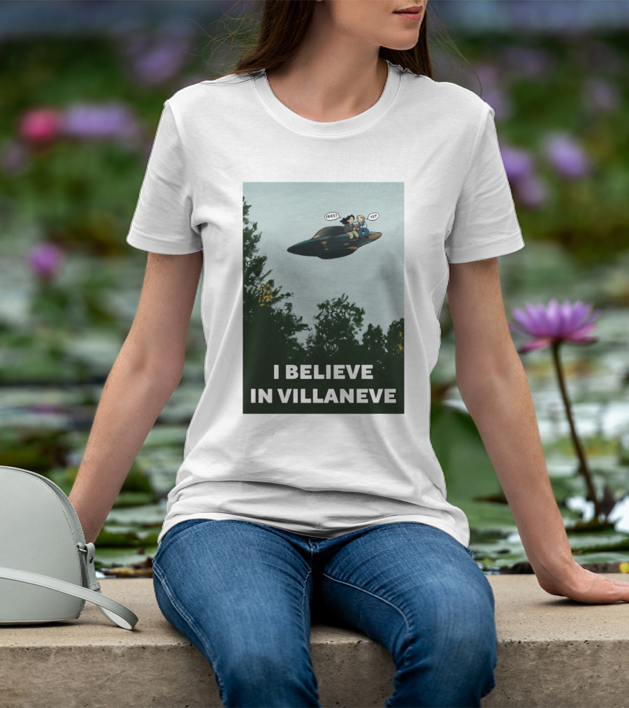 I Believe In Villaneve Trees UFO Scully Mulder Speech Bubbles T-Shirt