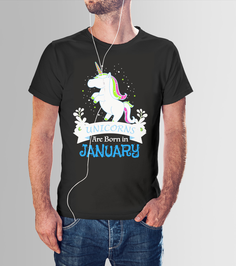 Christmas Unicorns Are Born In January T-Shirt