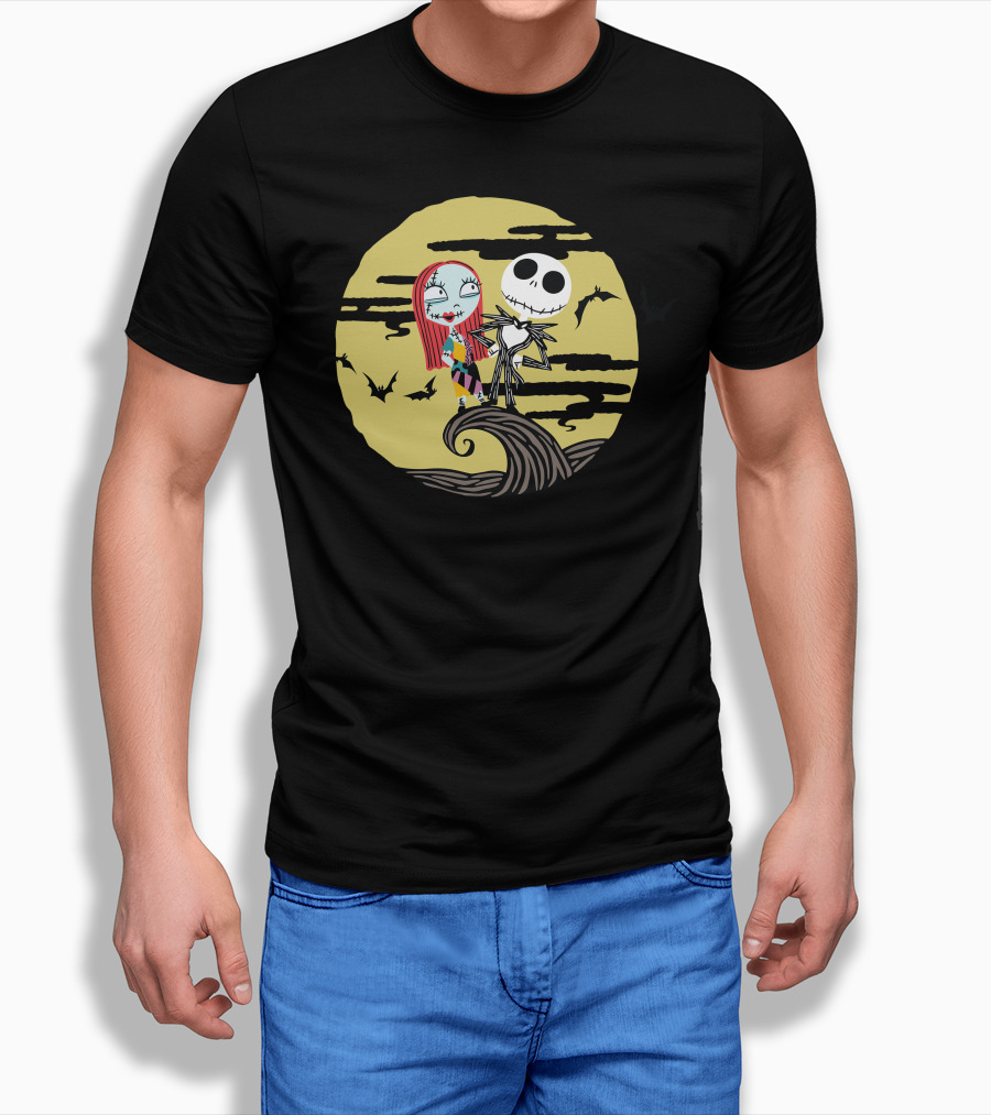 Disney Jack and Sally Moment Halloween Moon Scene T-Shirt