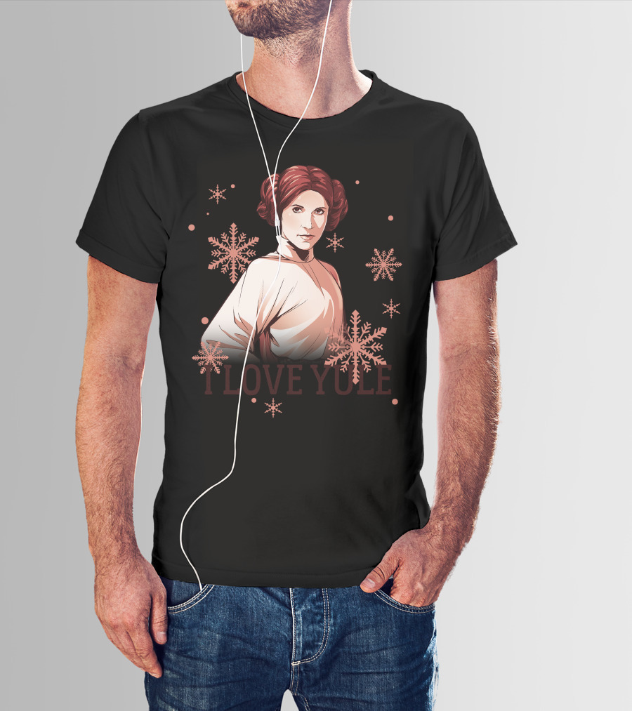 Star Wars Leia I Love Yule Christmas Snowflake Iconic Princess T-Shirt