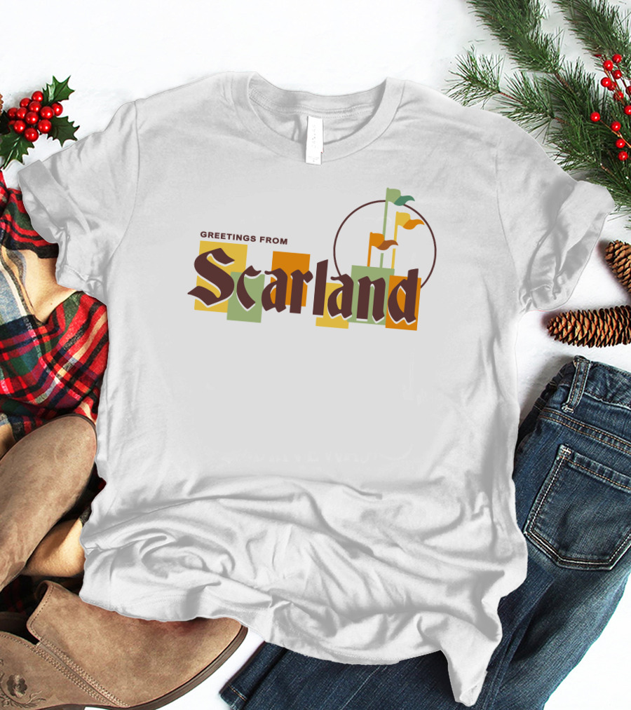 Greetings From Scarland Vintage Flags And Circles T-Shirt