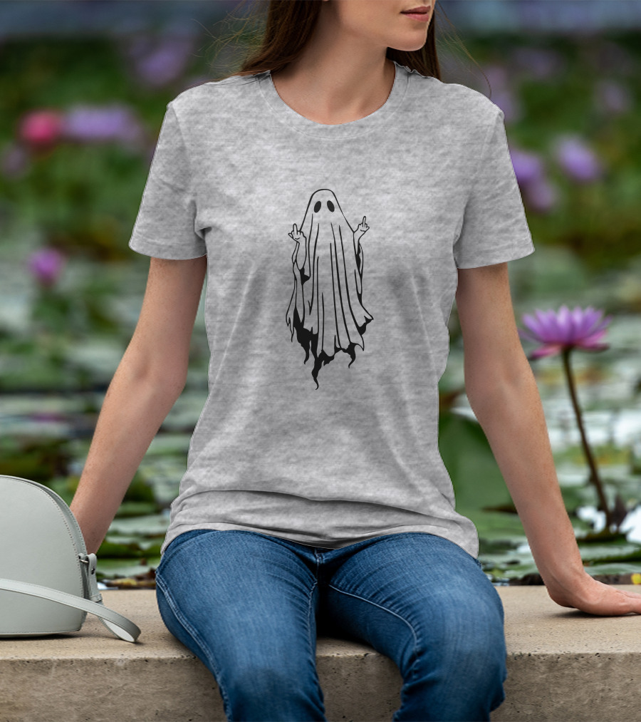 Middle Finger Ghost Gesture T-Shirt