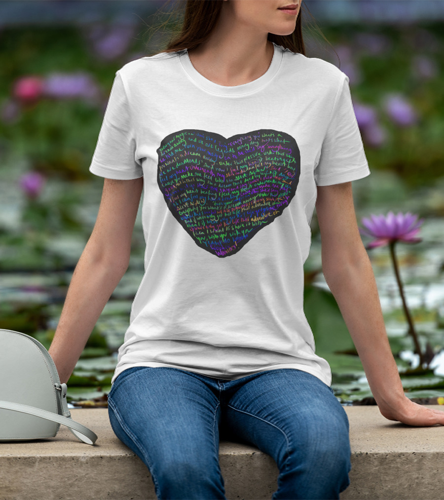 C.P White Heart Shaped T-Shirt