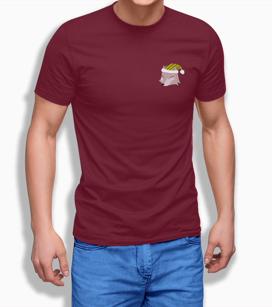 Paula Wolf Noel Festive Fox in Holiday Hat T-Shirt