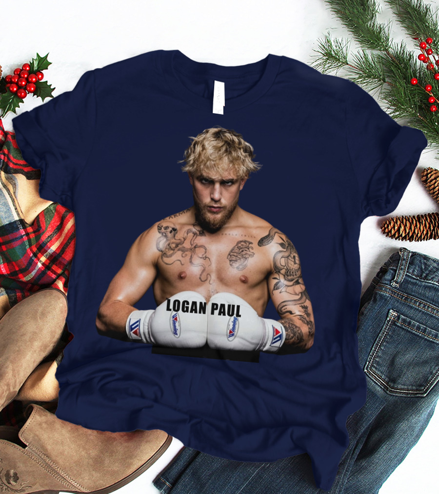 LOGAN PAUL Boxing Pose With Tattoos And Boxing Gloves T-Shirt
