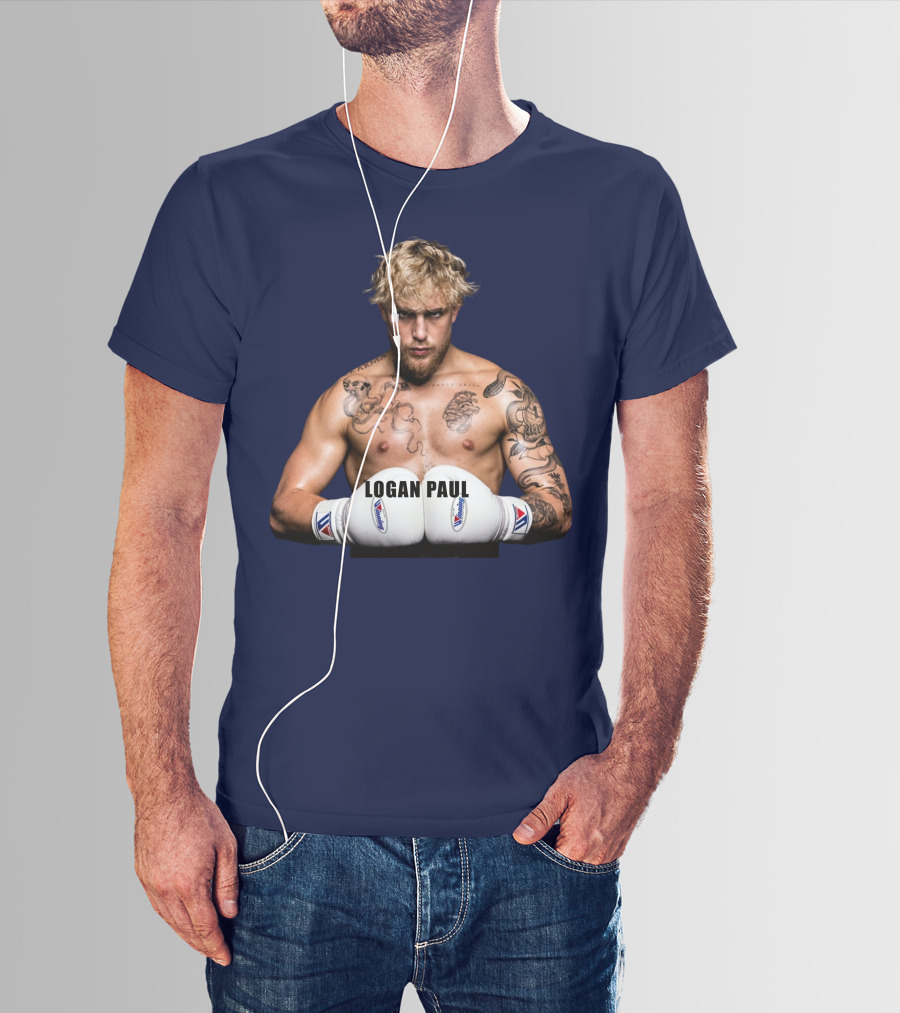 LOGAN PAUL Boxing Pose With Tattoos And Boxing Gloves T-Shirt