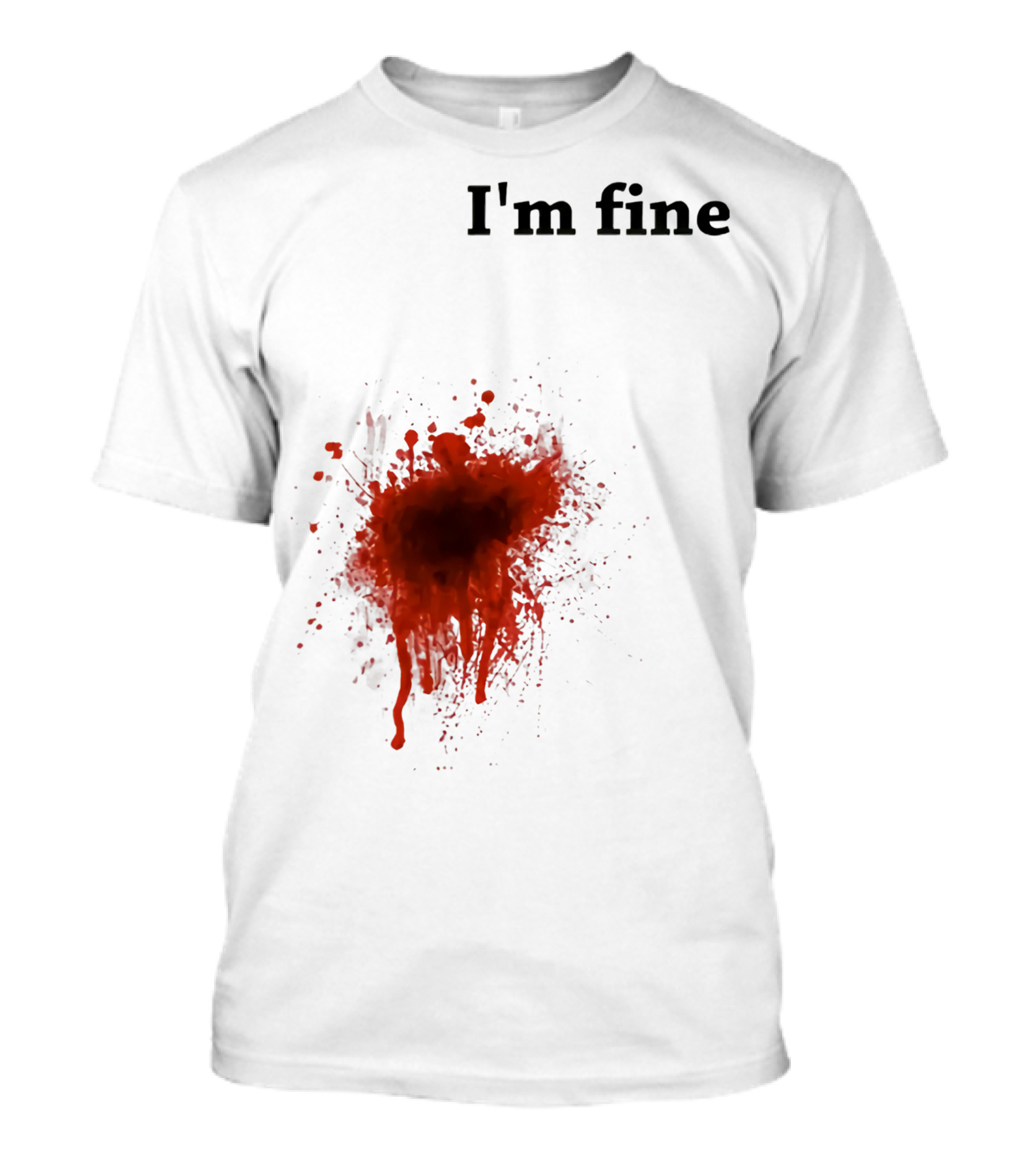 I'm Fine Bloody Zombie Bite Scary Halloween T-Shirt