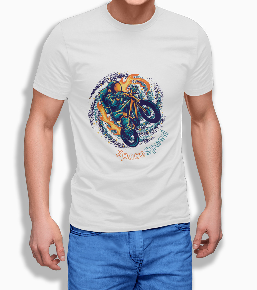 Space Speed Galactic Cyclist Adventure T-Shirt