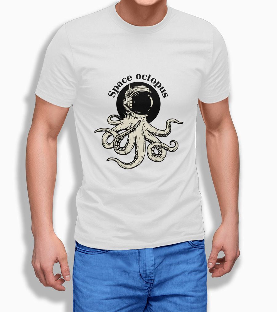 Space Octopus Astronaut Helmet Retro T-Shirt