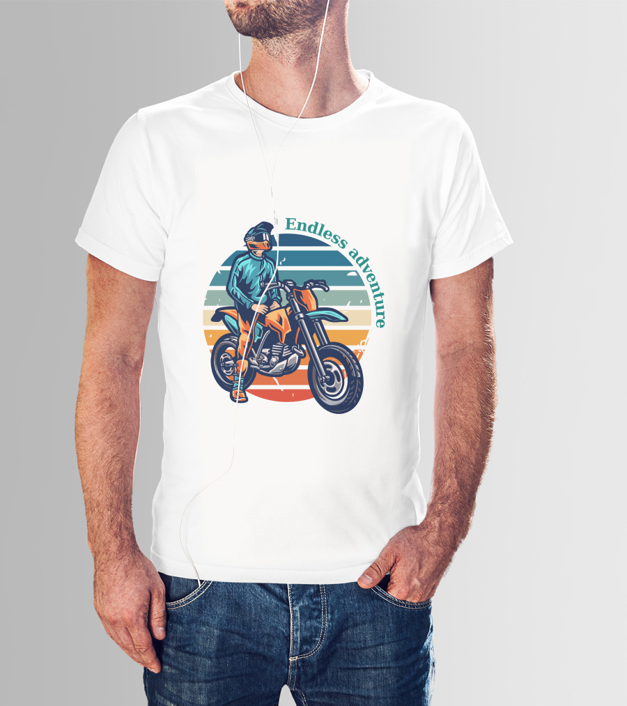 Endless Adventure Retro Motorcycle Rider T-Shirt