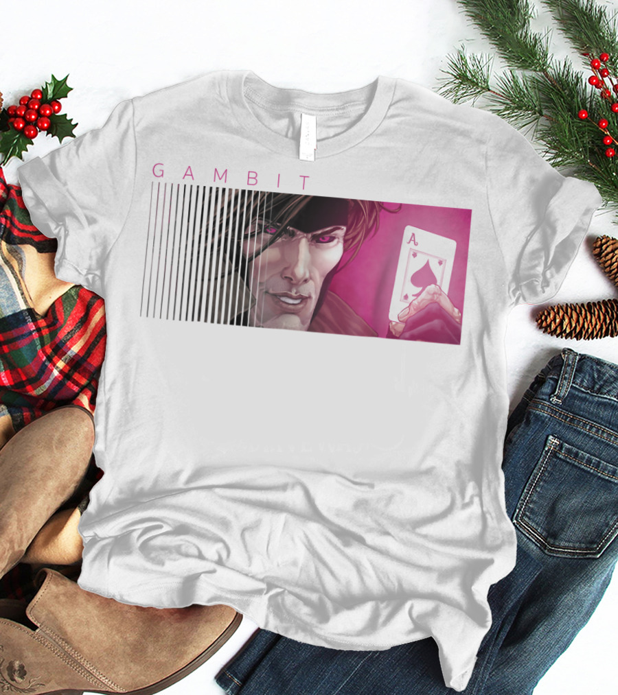 Gambit X-Men Holding Ace Of Spades Card T-Shirt
