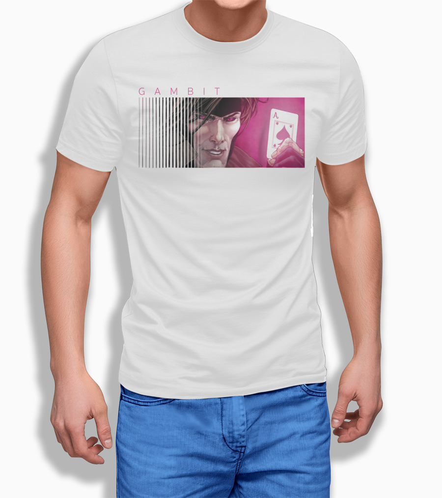Gambit X-Men Holding Ace Of Spades Card T-Shirt