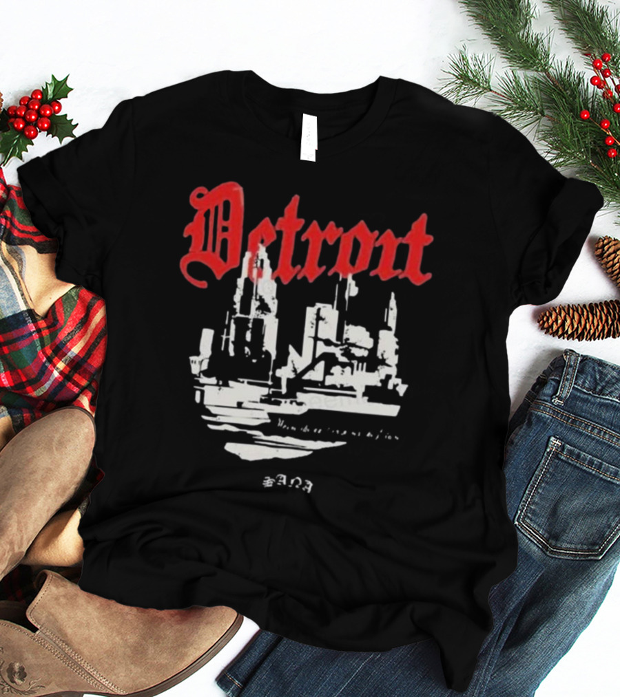 Detrout Cityscape Distressed 3D T-Shirt