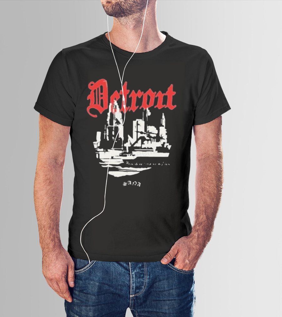 Detrout Cityscape Distressed 3D T-Shirt