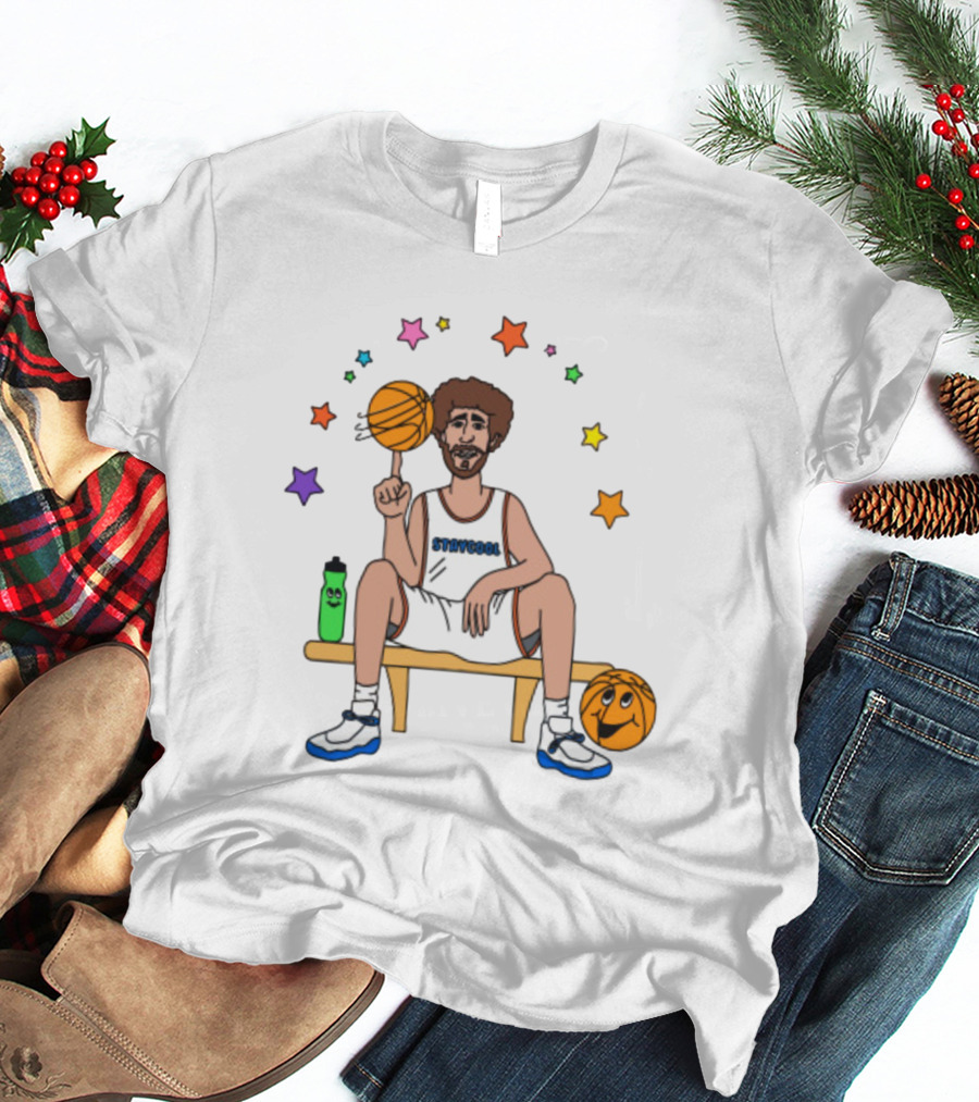 Staycool Basketball Bench With Stars And Basketballs T-Shirt