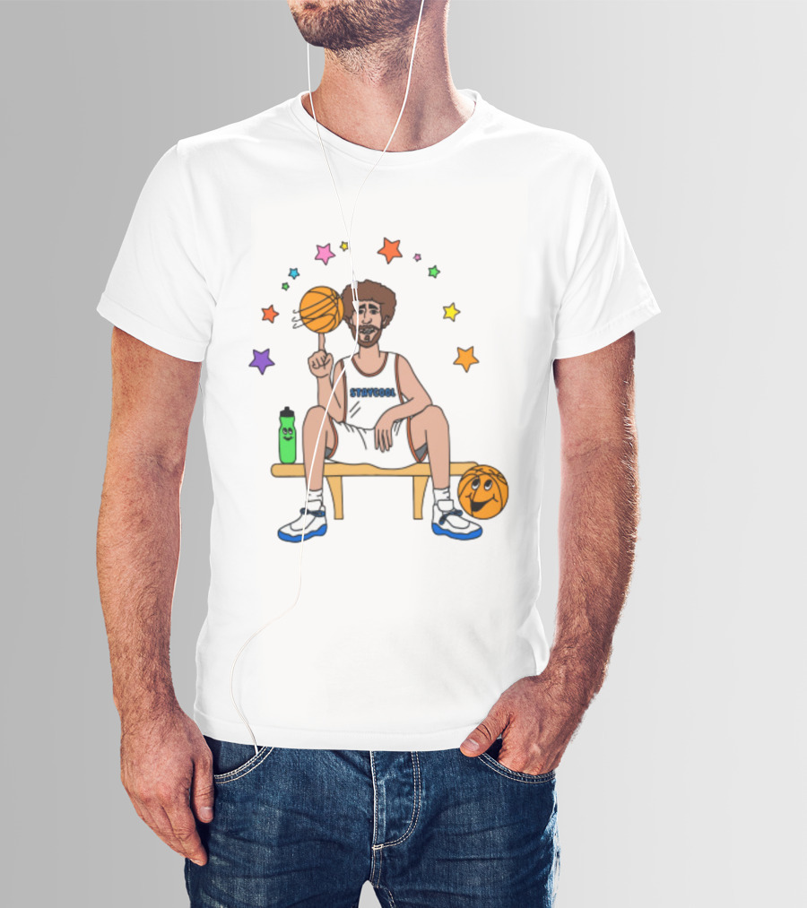 Staycool Basketball Bench With Stars And Basketballs T-Shirt