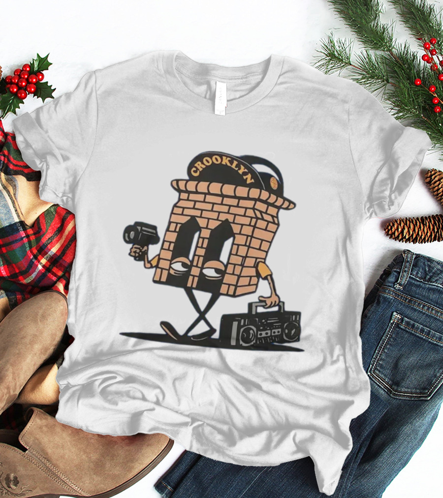 Crooklyn Brick Character With Camera And Boombox T-Shirt