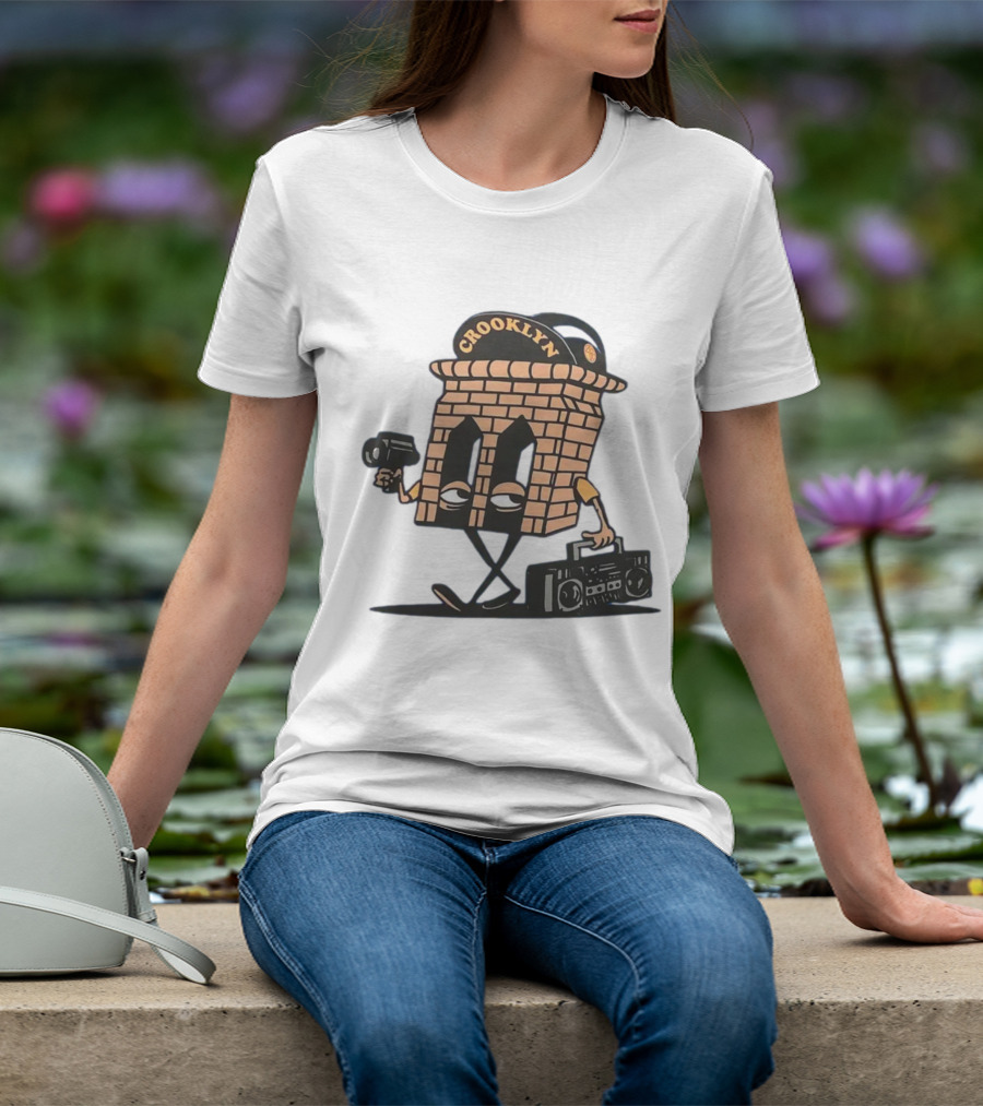 Crooklyn Brick Character With Camera And Boombox T-Shirt