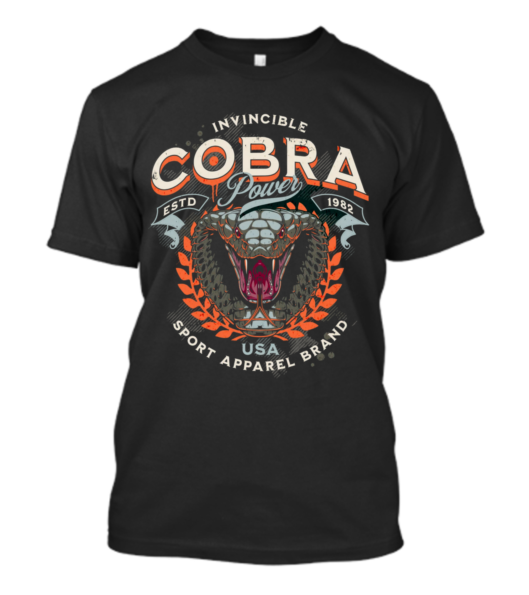 Invincible Cobra Power USA Sport Apparel Brand Estd 1982 T-Shirt