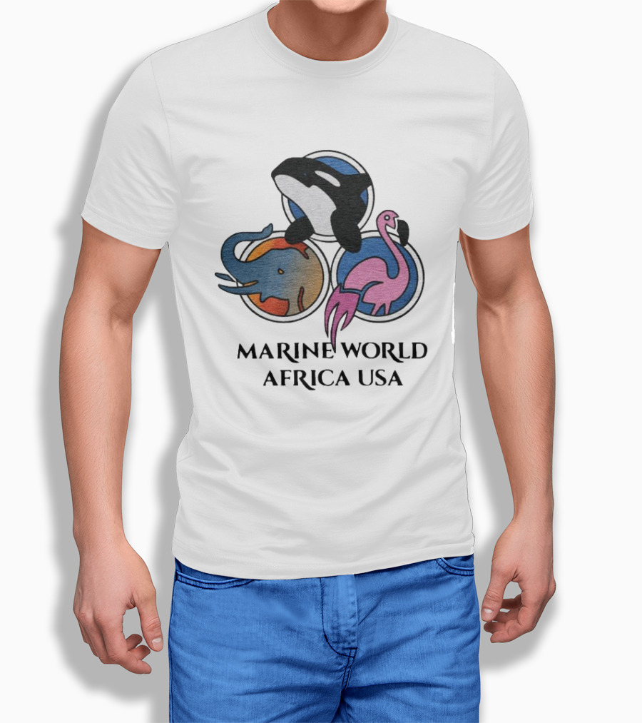MARINE WORLD AFRICA USA ORCA ELEPHANT FLAMINGO T-Shirt