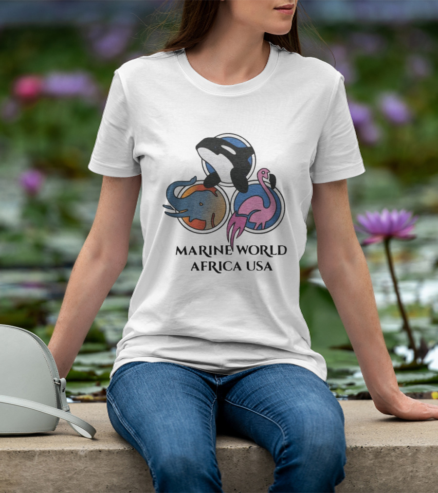 MARINE WORLD AFRICA USA ORCA ELEPHANT FLAMINGO T-Shirt