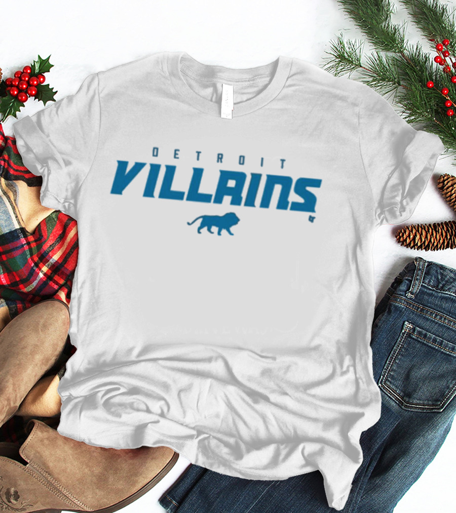DETROIT VILLAINS Blue Lion T-Shirt